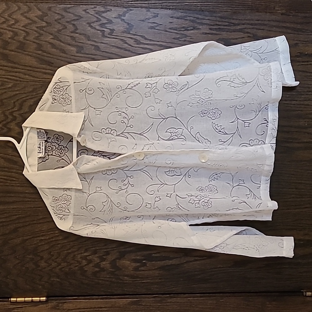 Kiko white floral sheer blouse